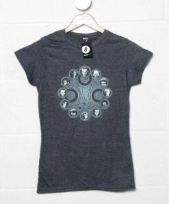 All 12 Doctors Clock Face Womens Fitted T-Shirt
