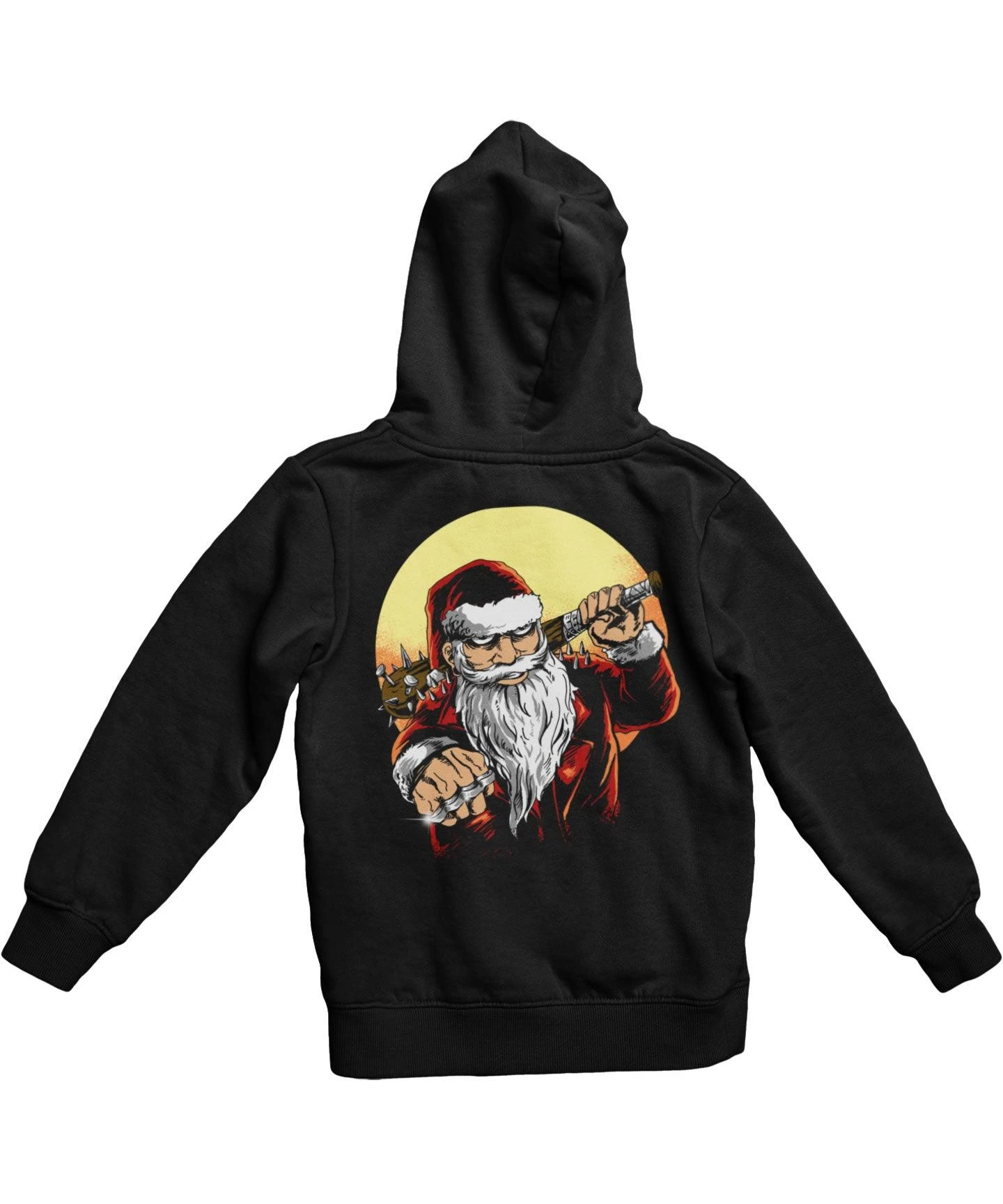 Bad Boy Santa Back Printed Christmas Hoodie 2 Bad Boy Santa Back Printed Christmas Hoodie - Image 2