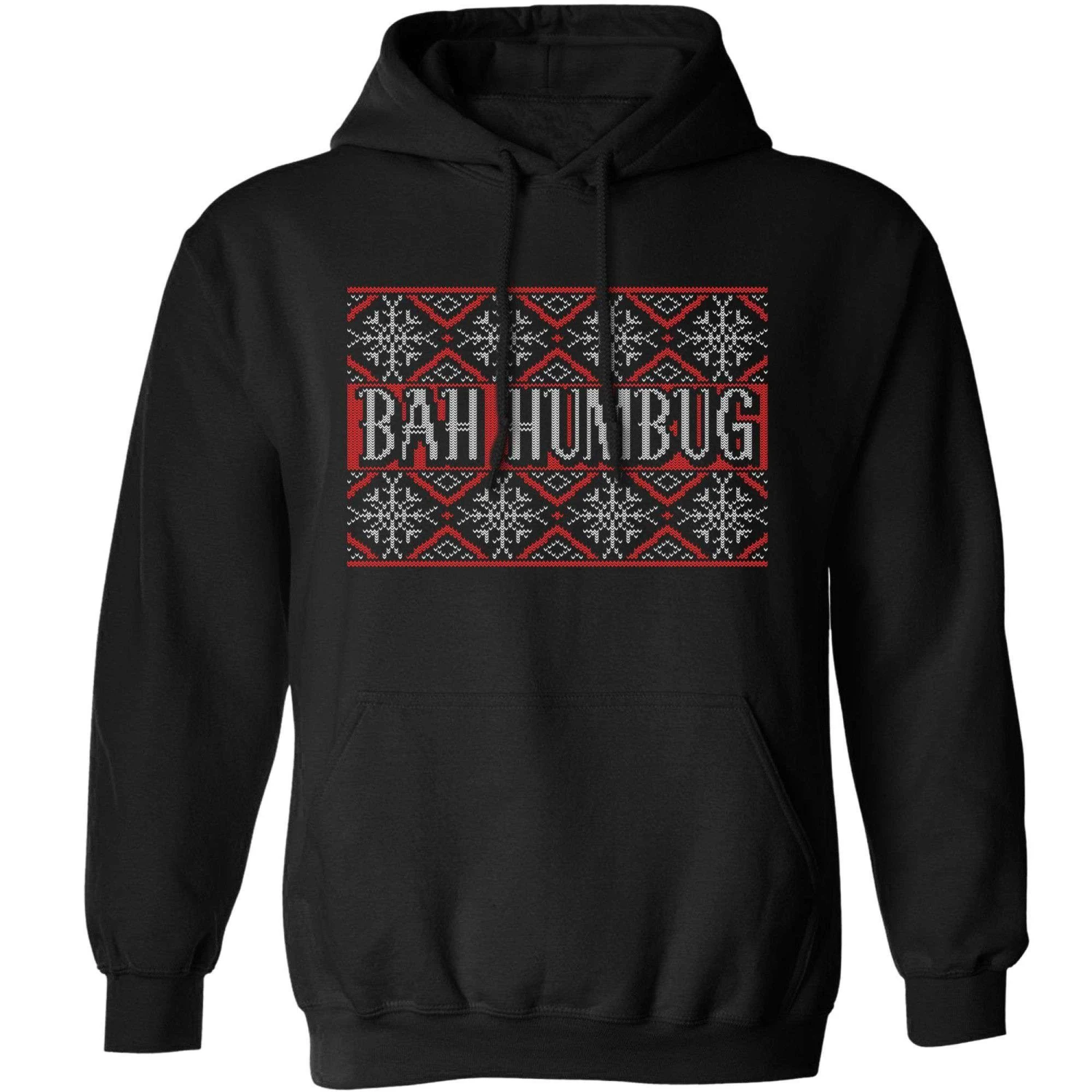 Bah Humbug Knitted Jumper Style Hoodie 1 Bah Humbug Knitted Jumper Style Hoodie