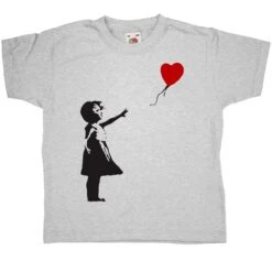 Banksy Girl With Balloon Kids T-Shirt 5 Banksy Girl With Balloon Kids T-Shirt -8 Ball Clothing Store Banksy Girl With Balloon Kids Graphic T Shirt 8Ball 7069