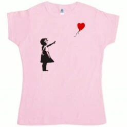 Banksy Girl With Balloon T-Shirt For Women 7 Banksy Girl With Balloon T-Shirt For Women -8 Ball Clothing Store Banksy Girl With Balloon T Shirt for Women 8Ball 3791