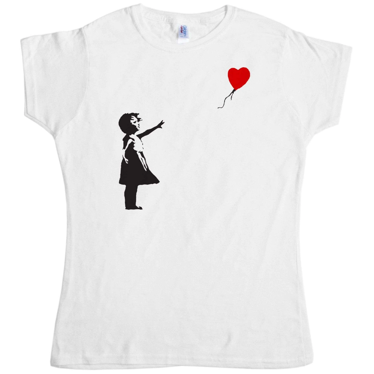 Banksy Girl With Balloon T-Shirt For Women 1 Banksy Girl With Balloon T-Shirt For Women
