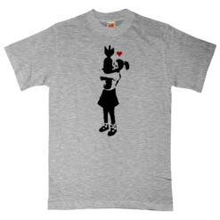Banksy Girl With Bomb T-Shirt 7 Banksy Girl With Bomb T-Shirt -8 Ball Clothing Store Banksy Girl With Bomb Unisex T Shirt 8Ball 6566