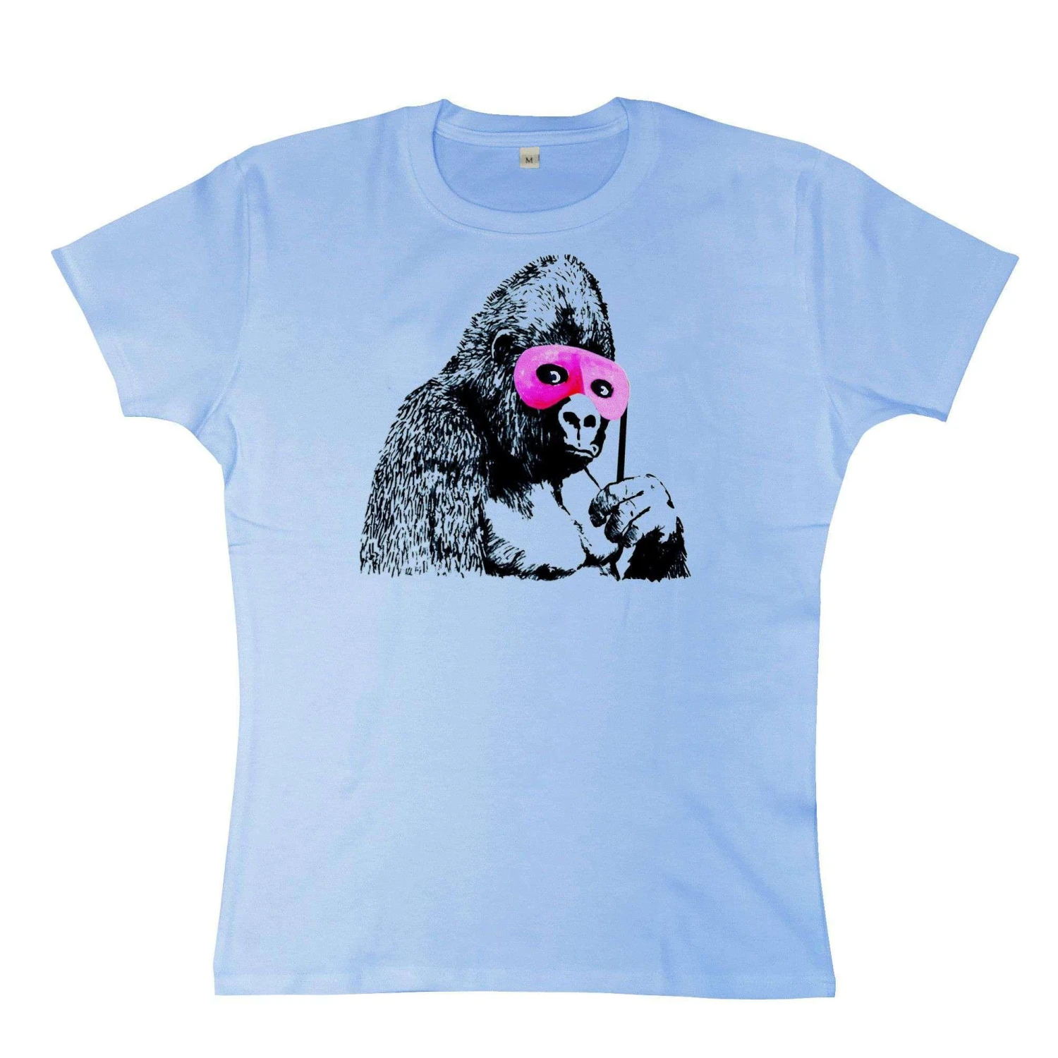 Banksy Gorilla With Mask Womens Style T-Shirt 2 Banksy Gorilla With Mask Womens Style T-Shirt - Image 2