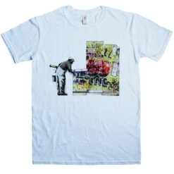 Banksy Grafitti Wallpaper T-Shirt 7 Banksy Grafitti Wallpaper T-Shirt -8 Ball Clothing Store Banksy Grafitti Wallpaper Mens T Shirt 8Ball 1538