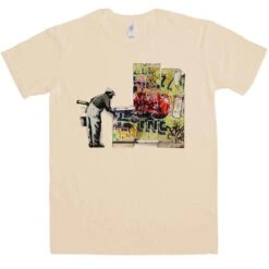 Banksy Grafitti Wallpaper T-Shirt 6 Banksy Grafitti Wallpaper T-Shirt -8 Ball Clothing Store Banksy Grafitti Wallpaper Mens T Shirt 8Ball 5427