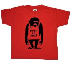 Banksy Keep It Real Childrens T-Shirt -8 Ball Clothing Store Banksy Keep It Real Childrens Graphic T Shirt 8Ball 4617