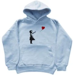 Banksy Kids Girl With Balloon Hoodie -8 Ball Clothing Store Banksy Kids Girl With Balloon Unisex Hoodie 8Ball 1331
