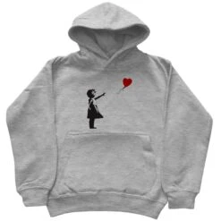 Banksy Kids Girl With Balloon Hoodie -8 Ball Clothing Store Banksy Kids Girl With Balloon Unisex Hoodie 8Ball 2097