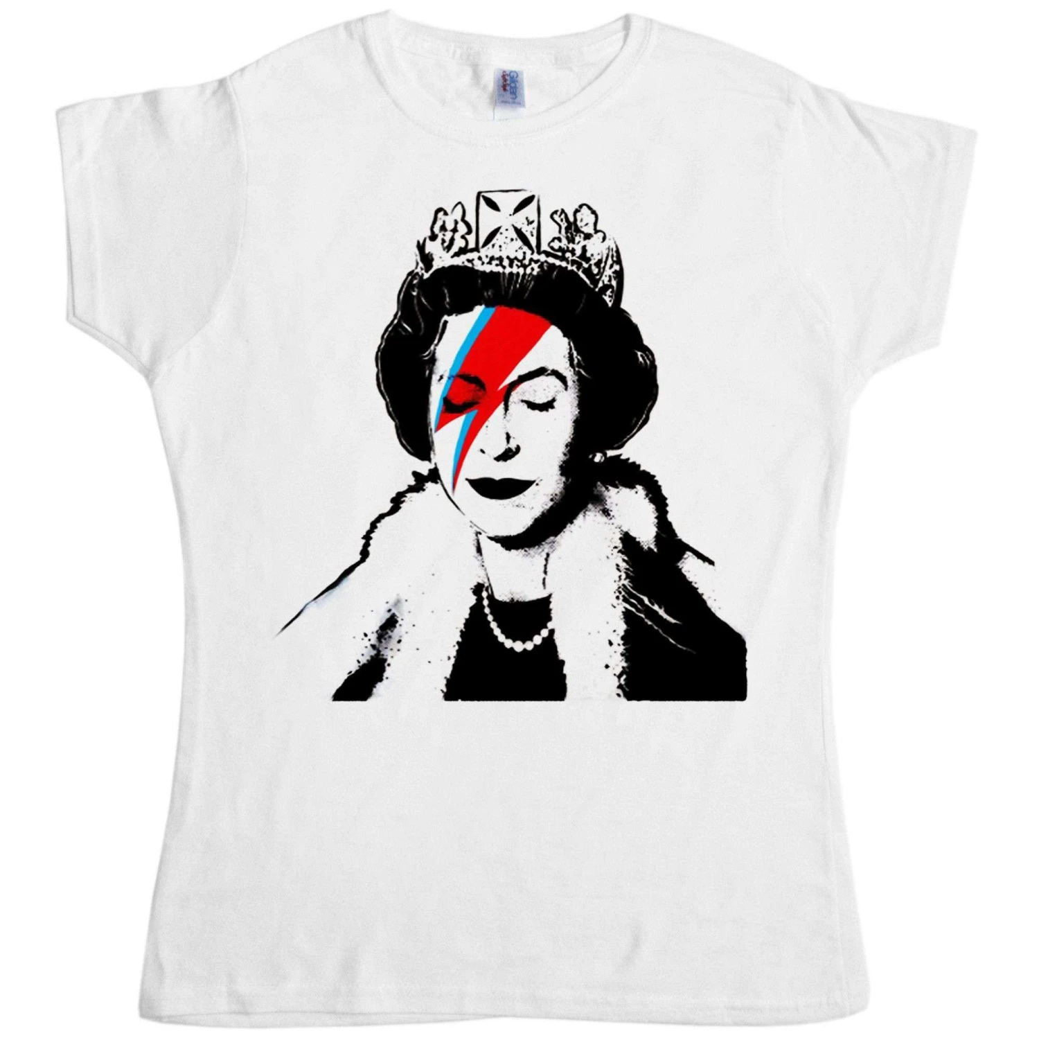 Banksy Lizzy Stardust Fitted Womens T-Shirt 1 Banksy Lizzy Stardust Fitted Womens T-Shirt