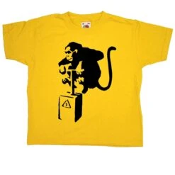 Banksy Monkey Detonator Childrens T-Shirt -8 Ball Clothing Store Banksy Monkey Detonator Childrens T Shirt 8Ball 2790