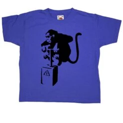 Banksy Monkey Detonator Childrens T-Shirt -8 Ball Clothing Store Banksy Monkey Detonator Childrens T Shirt 8Ball 3498