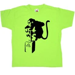 Banksy Monkey Detonator Childrens T-Shirt -8 Ball Clothing Store Banksy Monkey Detonator Childrens T Shirt 8Ball 7120