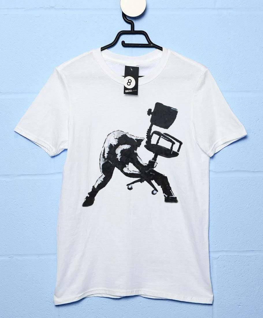 Banksy Office Chair Clash T-Shirt 2 Banksy Office Chair Clash T-Shirt - Image 2