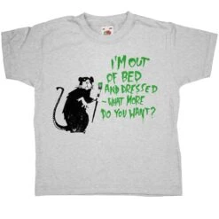 Banksy Out Of Bed Rat Kids T-Shirt