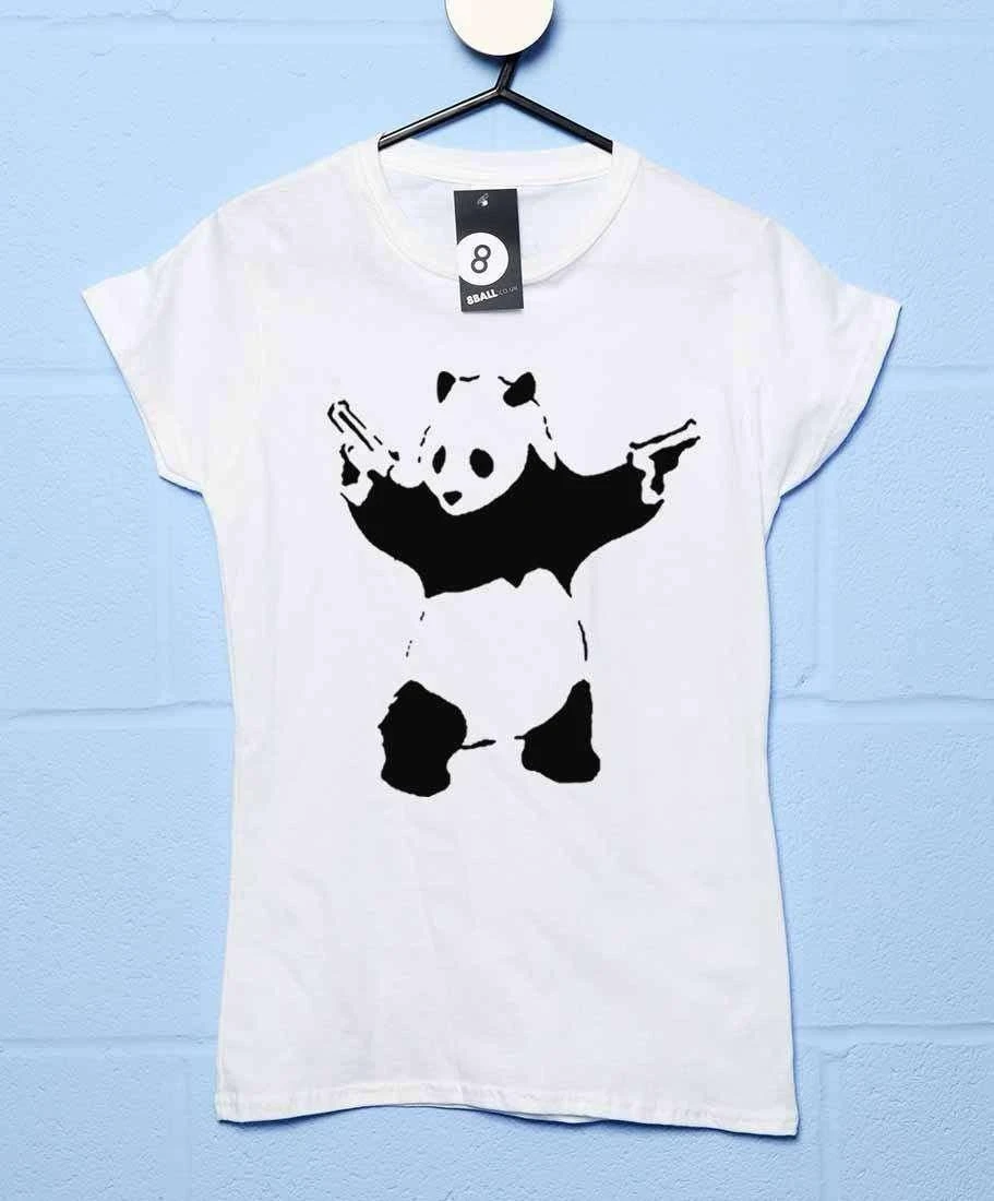 Banksy Panda T-Shirt For Women 1 Banksy Panda T-Shirt For Women