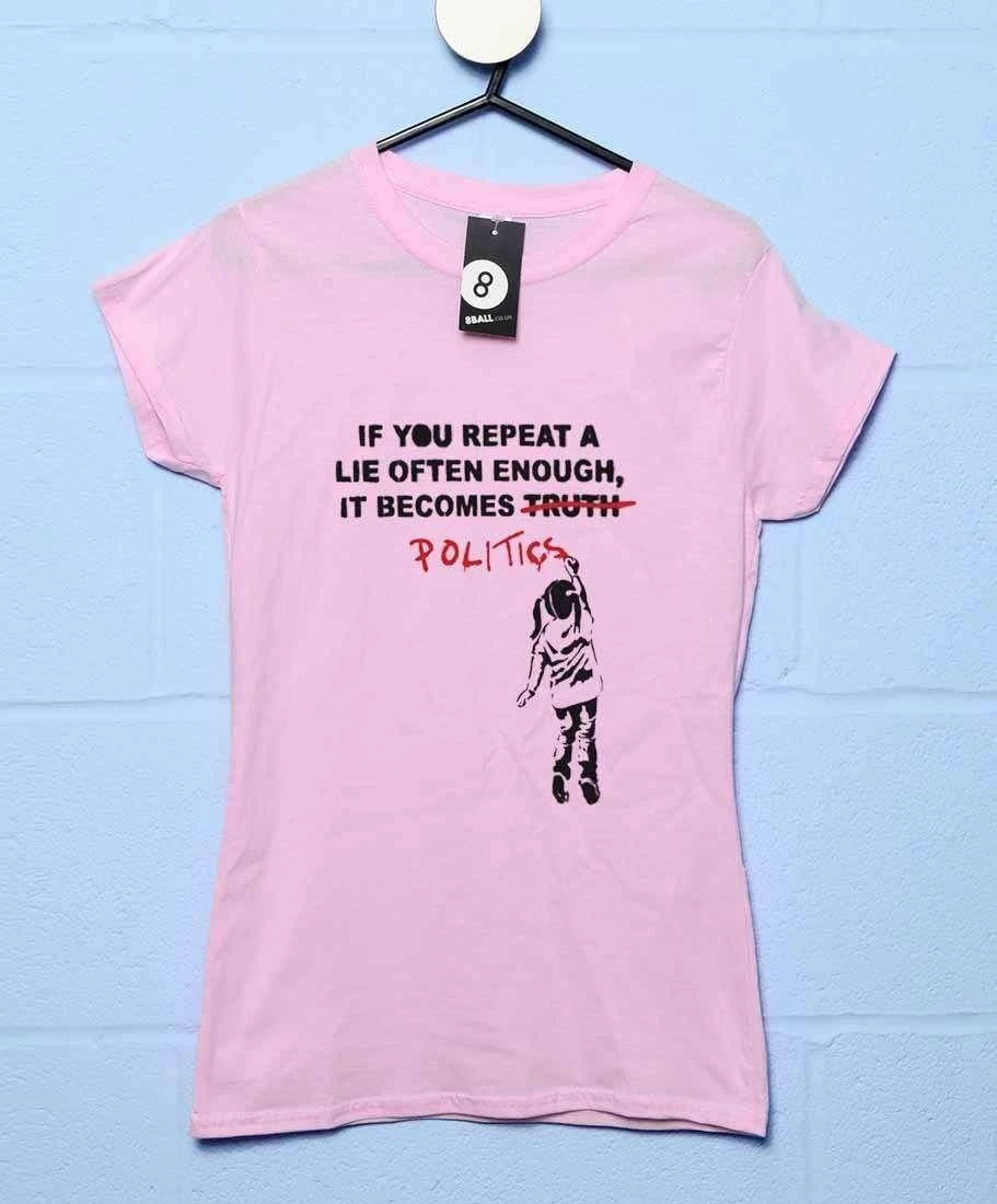Banksy Politics Womens Fitted T-Shirt 3 Banksy Politics Womens Fitted T-Shirt - Image 3