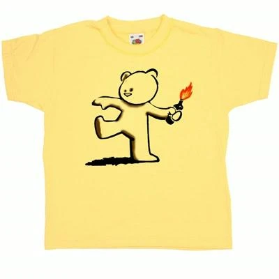 Banksy Teddy Childrens T-Shirt 2 Banksy Teddy Childrens T-Shirt - Image 2