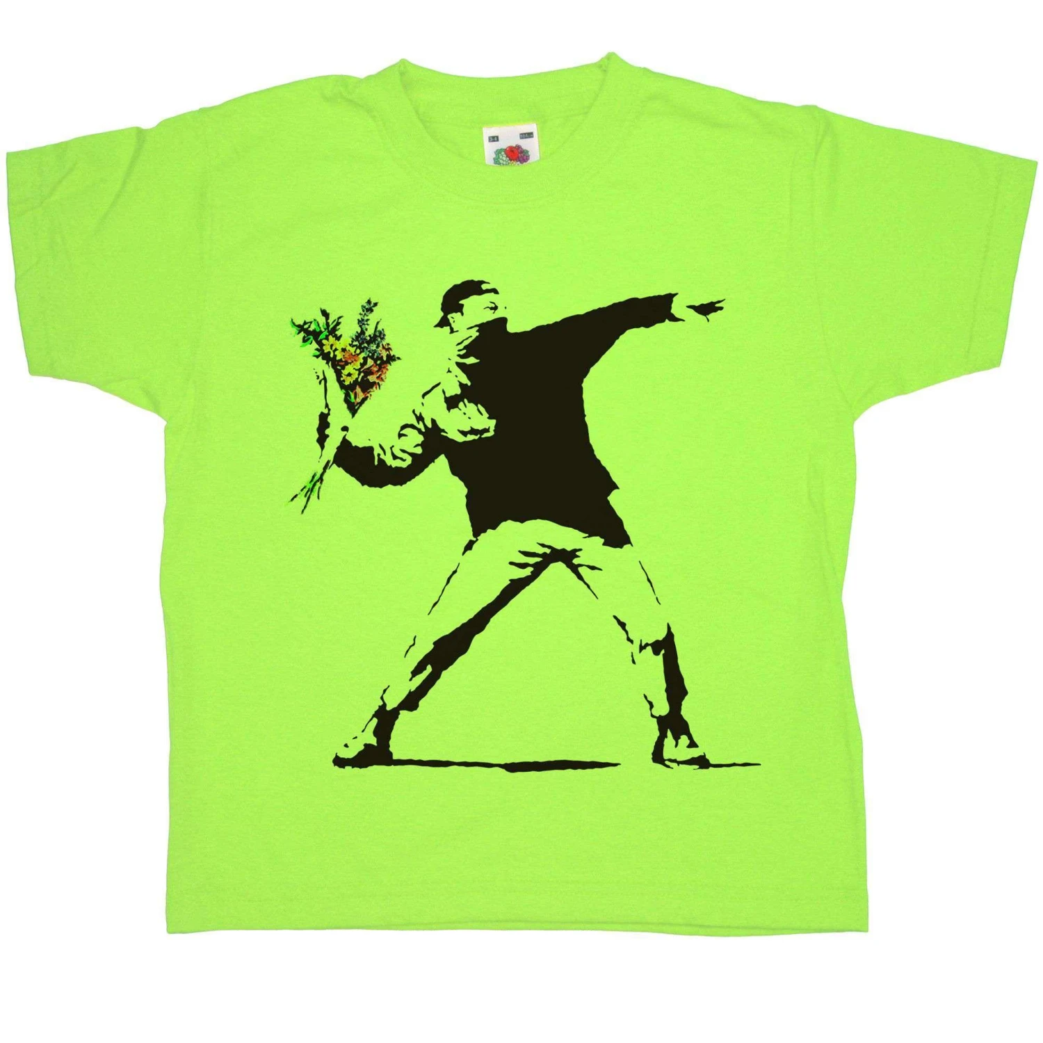 Banksy Throwing Flowers Childrens T-Shirt 2 Banksy Throwing Flowers Childrens T-Shirt - Image 2