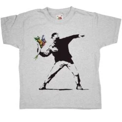 Banksy Throwing Flowers Childrens T-Shirt 7 Banksy Throwing Flowers Childrens T-Shirt -8 Ball Clothing Store Banksy Throwing Flowers Childrens T Shirt 8Ball 3817
