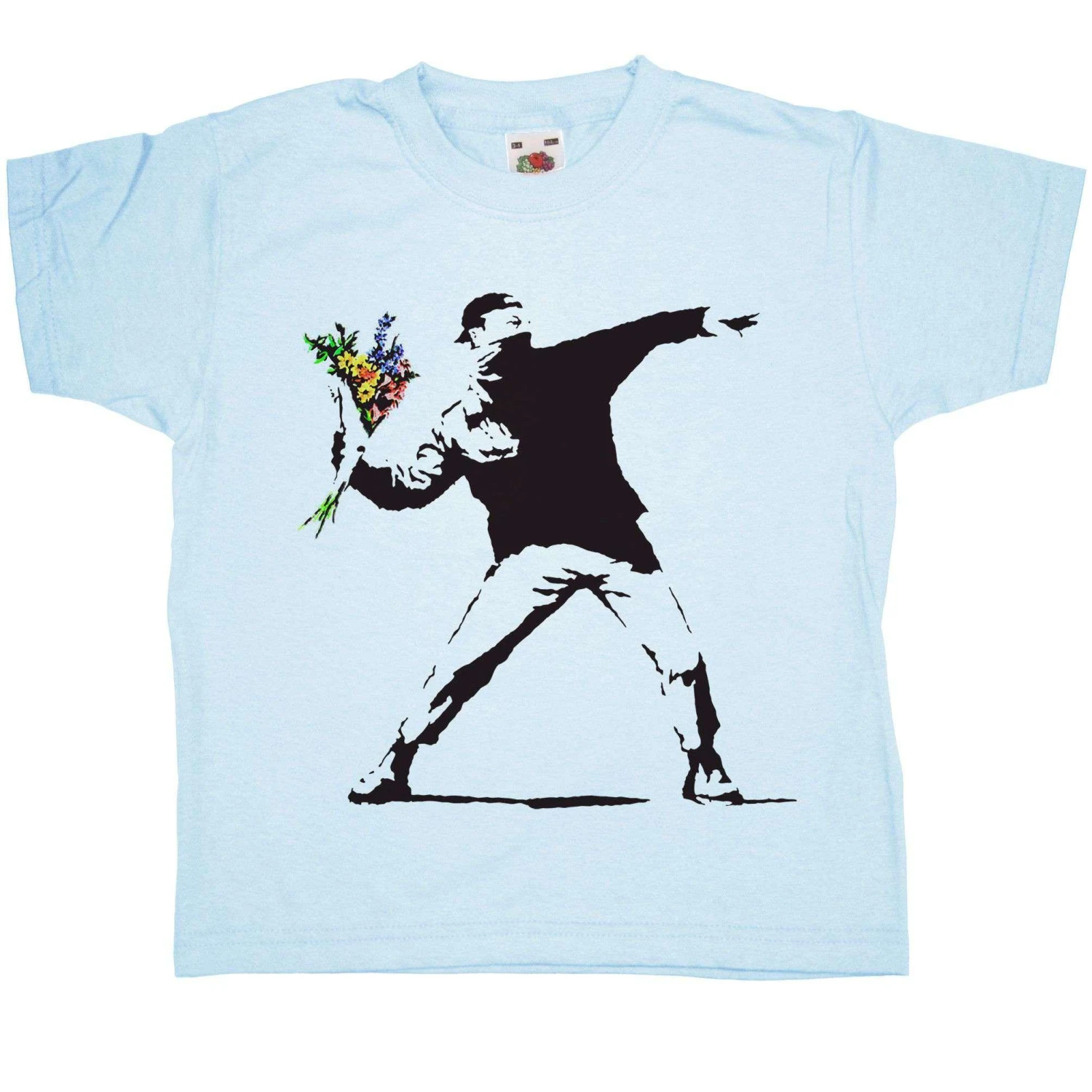 Banksy Throwing Flowers Childrens T-Shirt 3 Banksy Throwing Flowers Childrens T-Shirt - Image 3