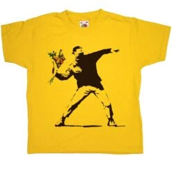 Banksy Throwing Flowers Childrens T-Shirt