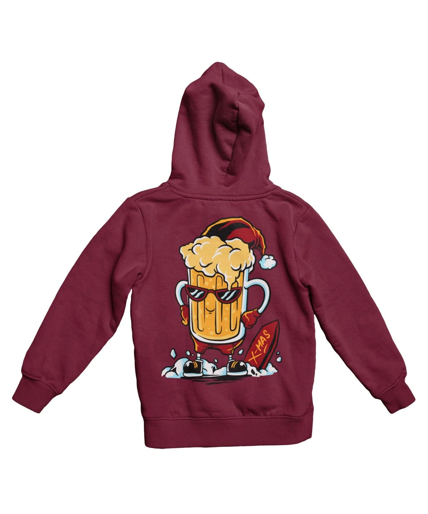 Christmas Beer Fun Santa Back Printed Christmas Hoodie 1 Christmas Beer Fun Santa Back Printed Christmas Hoodie
