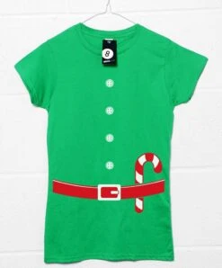 Christmas Elf Fitted Womens T-Shirt