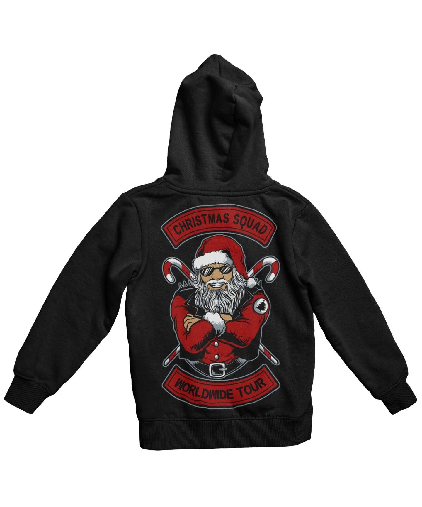 Christmas Squad Worldwide Tour Santa Back Printed Christmas Hoodie 2 Christmas Squad Worldwide Tour Santa Back Printed Christmas Hoodie - Image 2