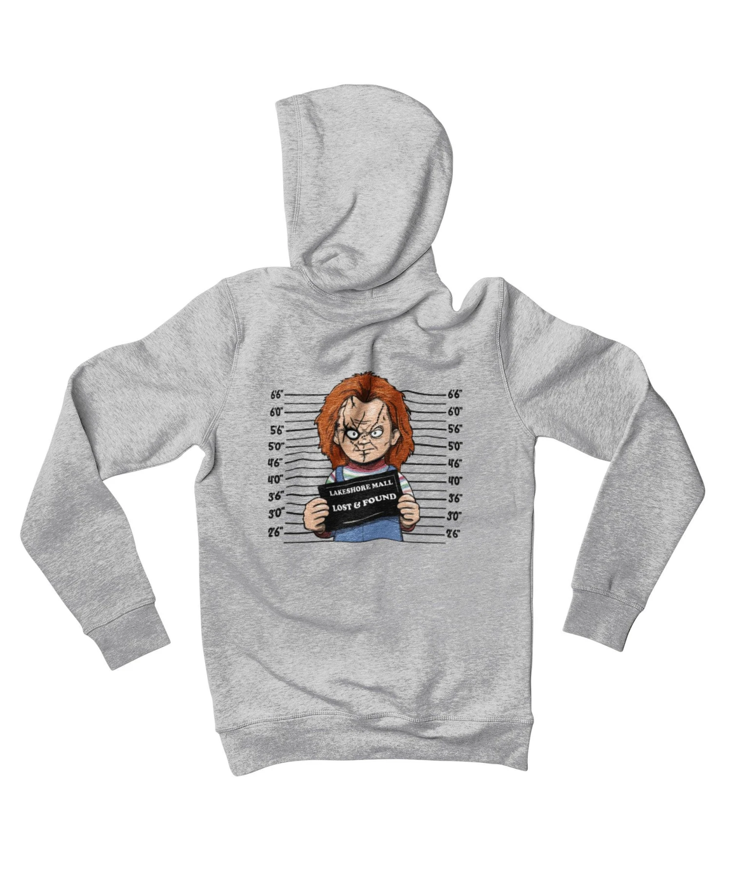 Chucky Mugshot Horror Film Tribute Adult Back Printed Hoodie 2 Chucky Mugshot Horror Film Tribute Adult Back Printed Hoodie - Image 2