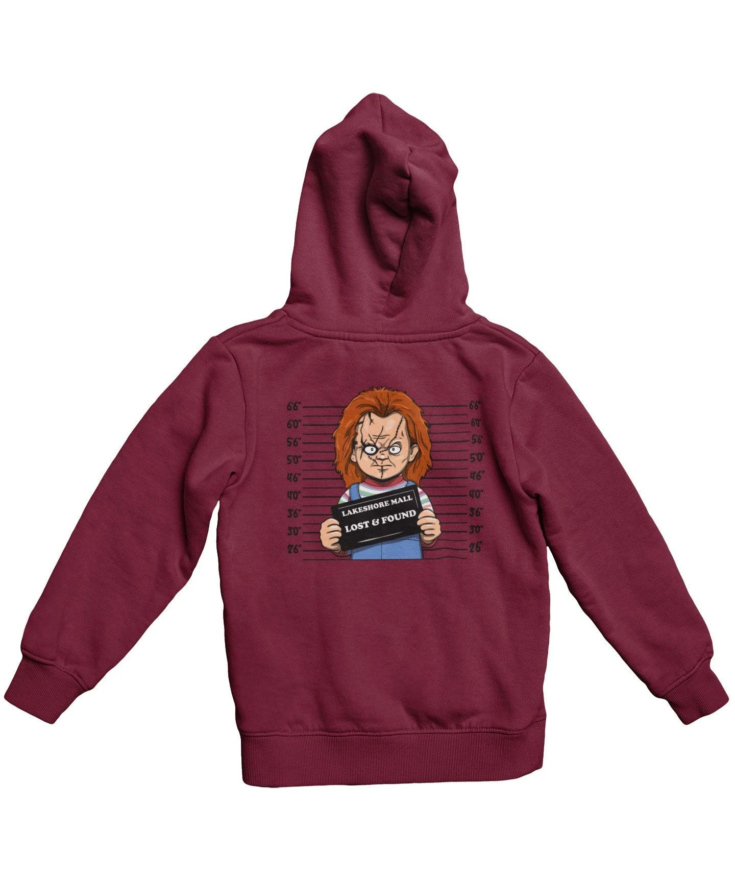 Chucky Mugshot Horror Film Tribute Adult Back Printed Hoodie 4 Chucky Mugshot Horror Film Tribute Adult Back Printed Hoodie - Image 4