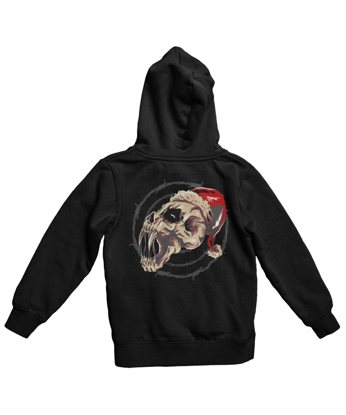 Demon Skull Santa Back Printed Christmas Hoodie 3 Demon Skull Santa Back Printed Christmas Hoodie - Image 3