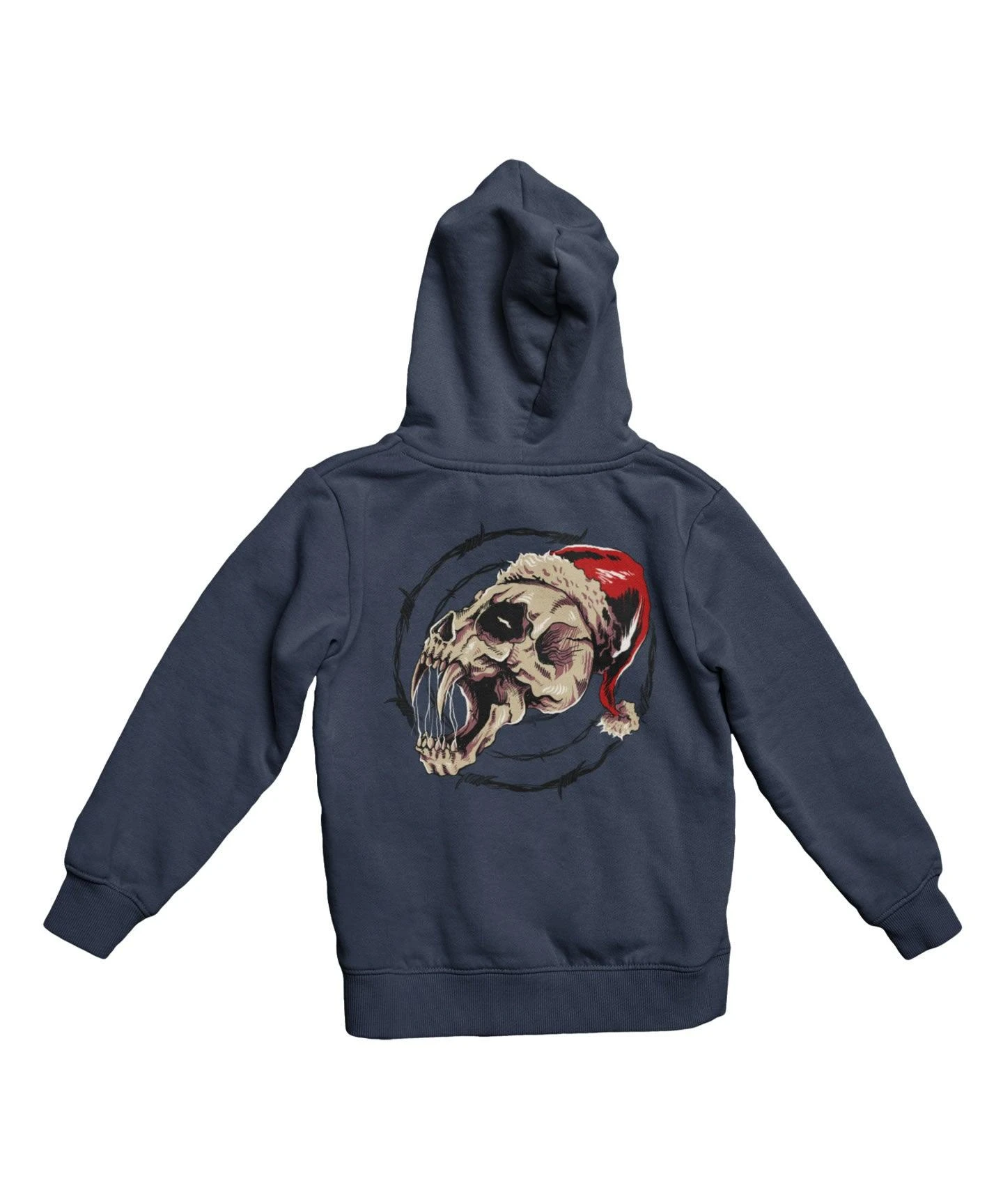 Demon Skull Santa Back Printed Christmas Hoodie 2 Demon Skull Santa Back Printed Christmas Hoodie - Image 2