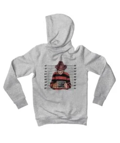 Freddy Krueger Mugshot Horror Film Tribute Adult Back Printed Hoodie