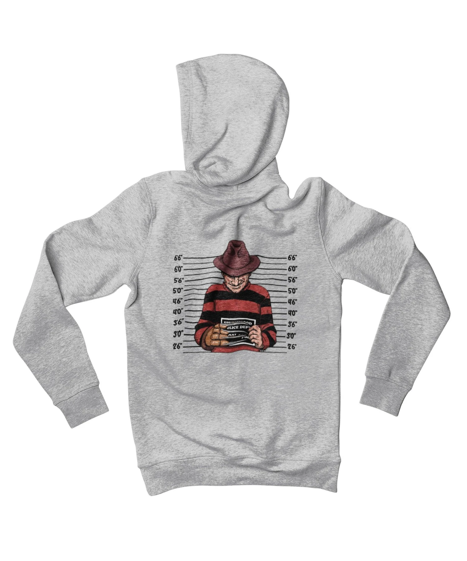 Freddy Krueger Mugshot Horror Film Tribute Adult Back Printed Hoodie 1 Freddy Krueger Mugshot Horror Film Tribute Adult Back Printed Hoodie