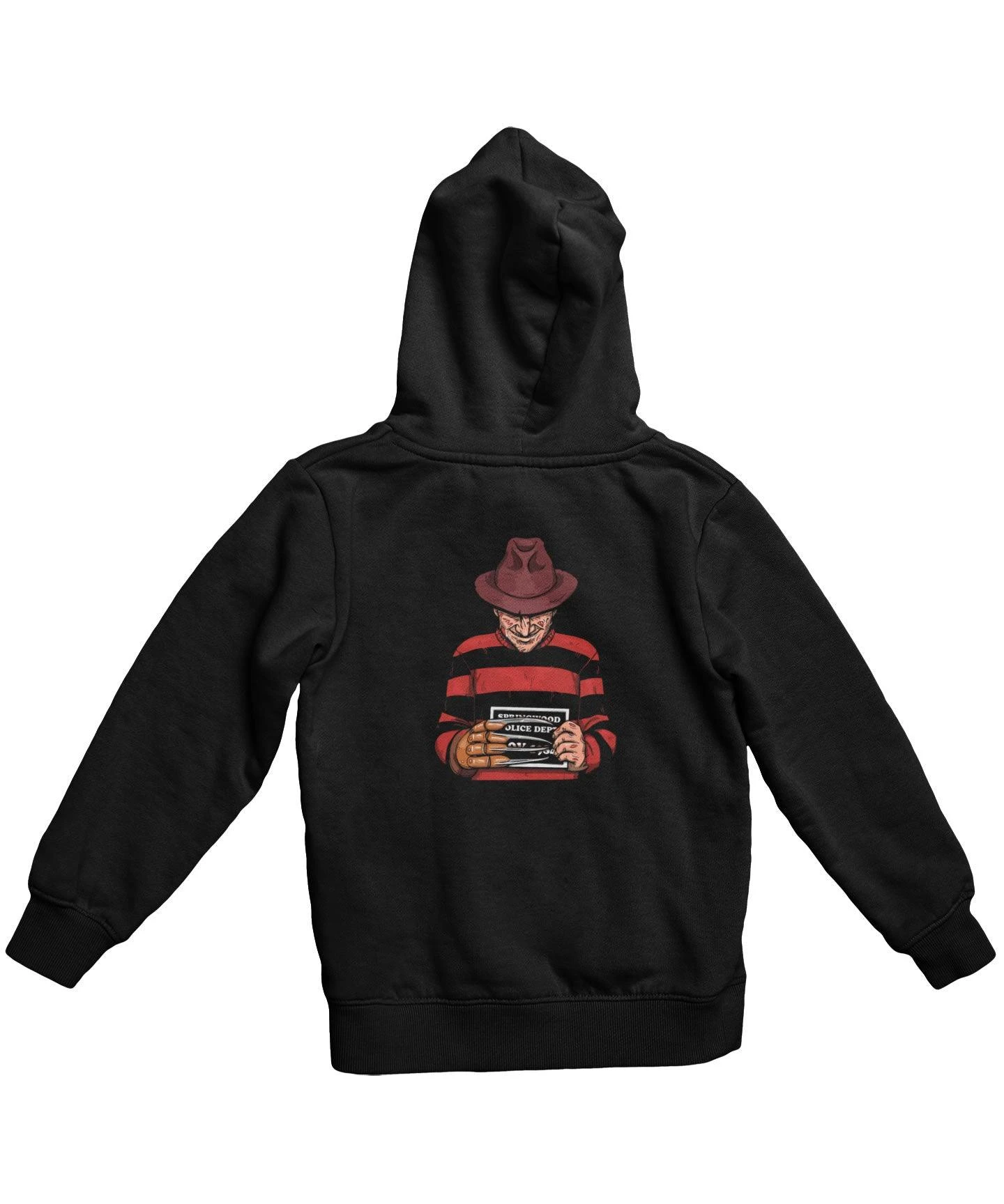 Freddy Krueger Mugshot Horror Film Tribute Adult Back Printed Hoodie 4 Freddy Krueger Mugshot Horror Film Tribute Adult Back Printed Hoodie - Image 4