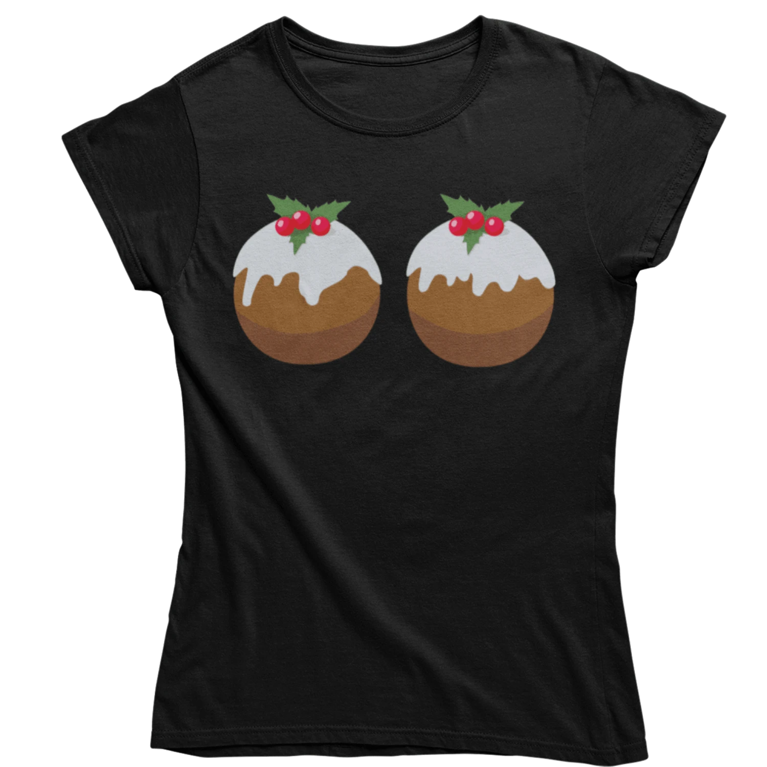 Fun Christmas Puddings T-Shirt For Women 3 Fun Christmas Puddings T-Shirt For Women - Image 3