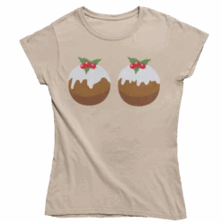 Fun Christmas Puddings T-Shirt For Women 12 Fun Christmas Puddings T-Shirt For Women -8 Ball Clothing Store Fun Christmas Puddings T Shirt for Women 8Ball 4296