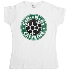 Funny Science Caffeine Molecule T-Shirt For Women