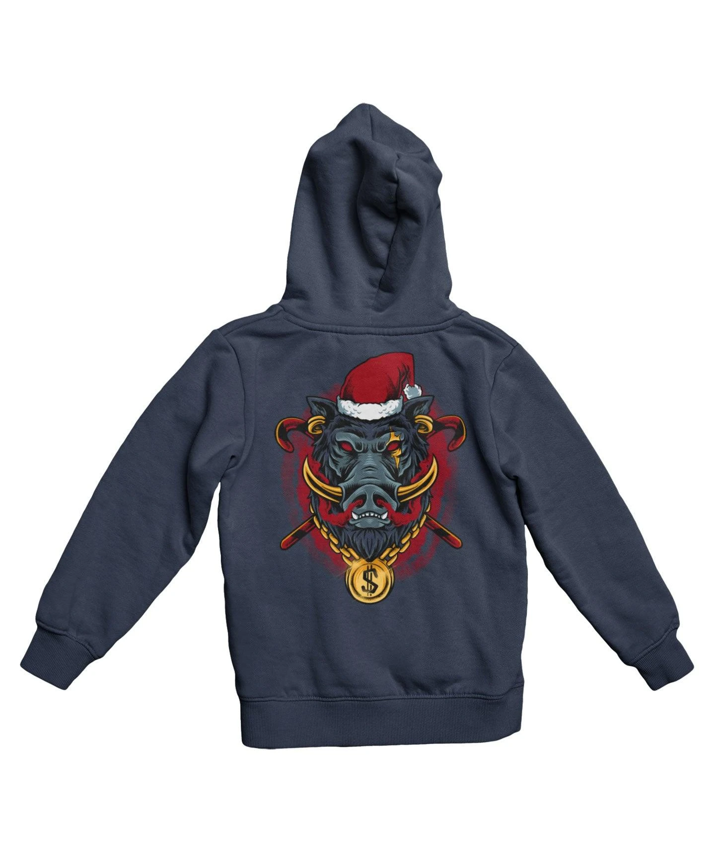 Golden Boar Santa Back Printed Christmas Hoodie 1 Golden Boar Santa Back Printed Christmas Hoodie