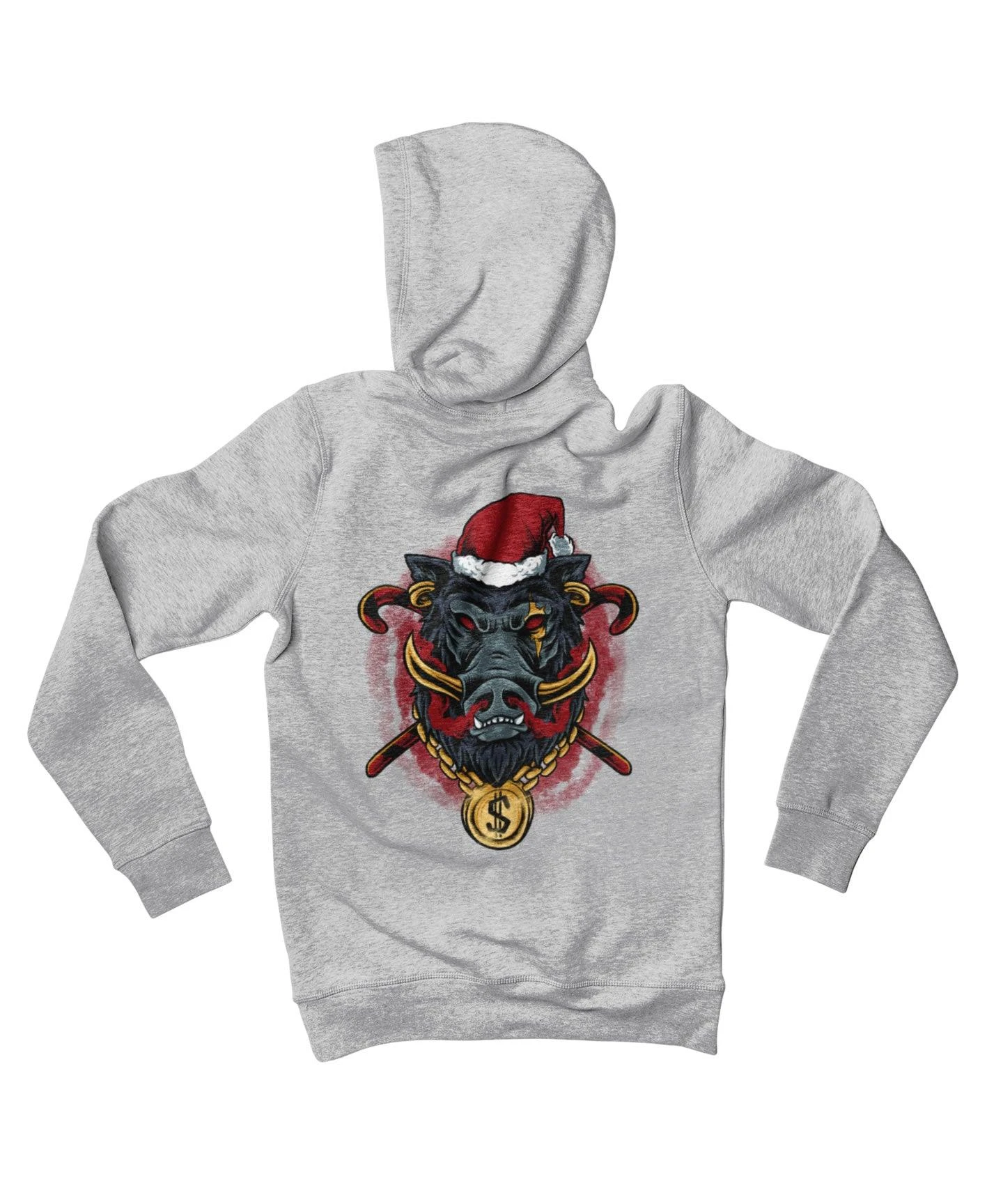 Golden Boar Santa Back Printed Christmas Hoodie 4 Golden Boar Santa Back Printed Christmas Hoodie - Image 4