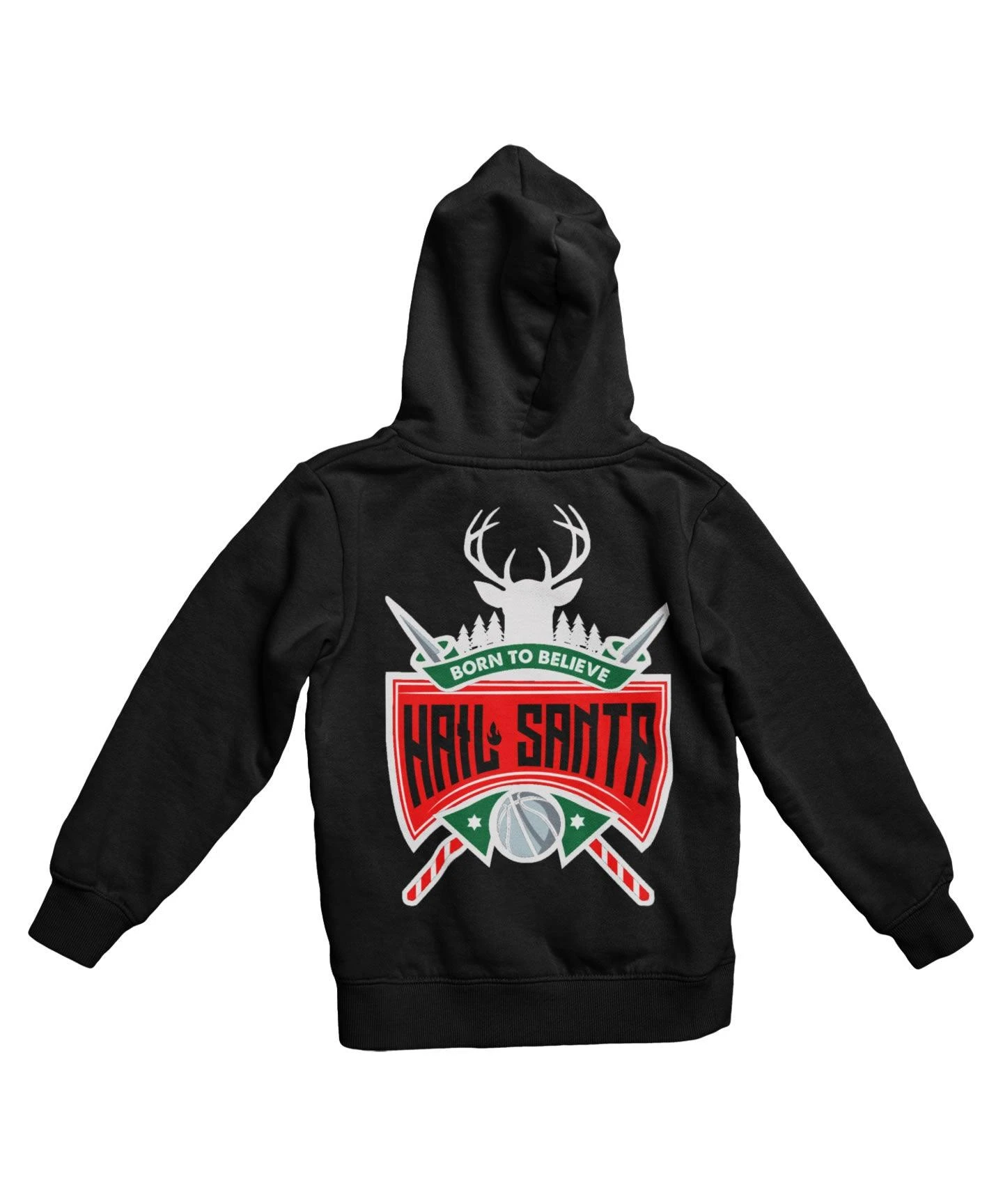 Hail Santa Back Printed Christmas Hoodie 1 Hail Santa Back Printed Christmas Hoodie