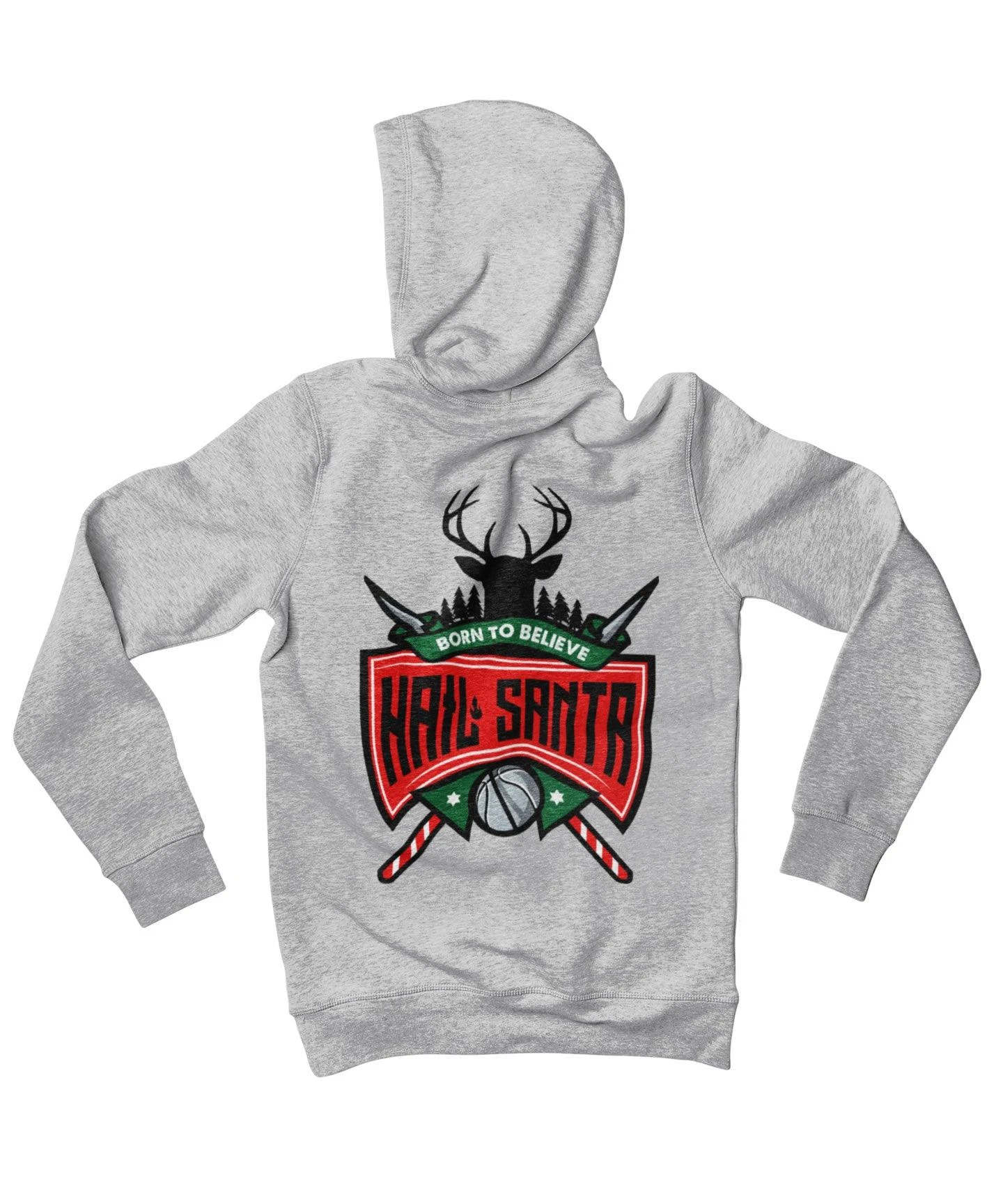 Hail Santa Back Printed Christmas Hoodie 4 Hail Santa Back Printed Christmas Hoodie - Image 4