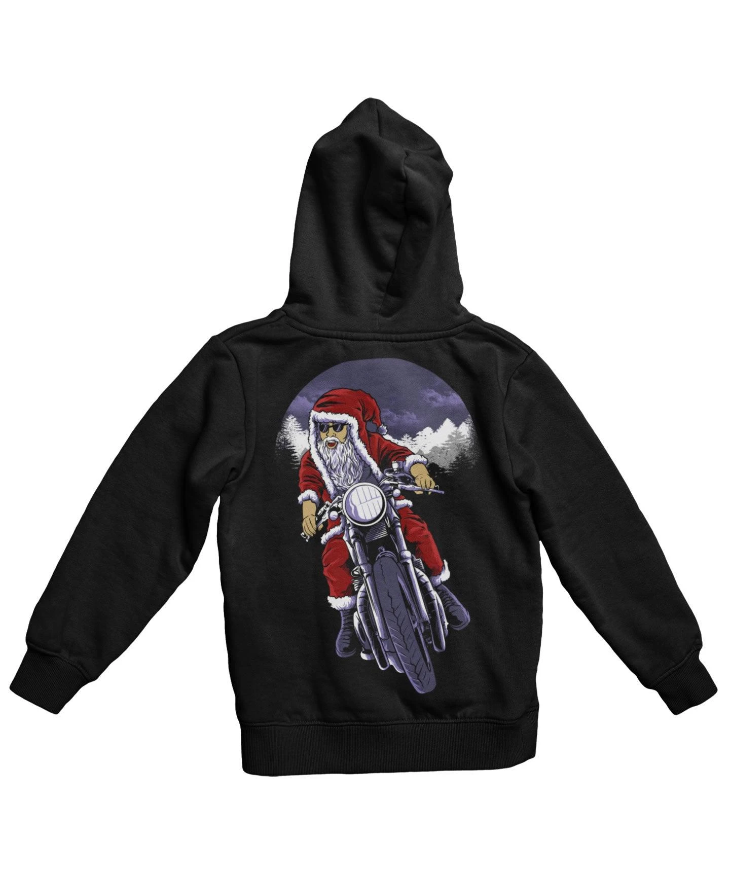 Holiday Rider Santa Back Printed Christmas Hoodie 3 Holiday Rider Santa Back Printed Christmas Hoodie - Image 3