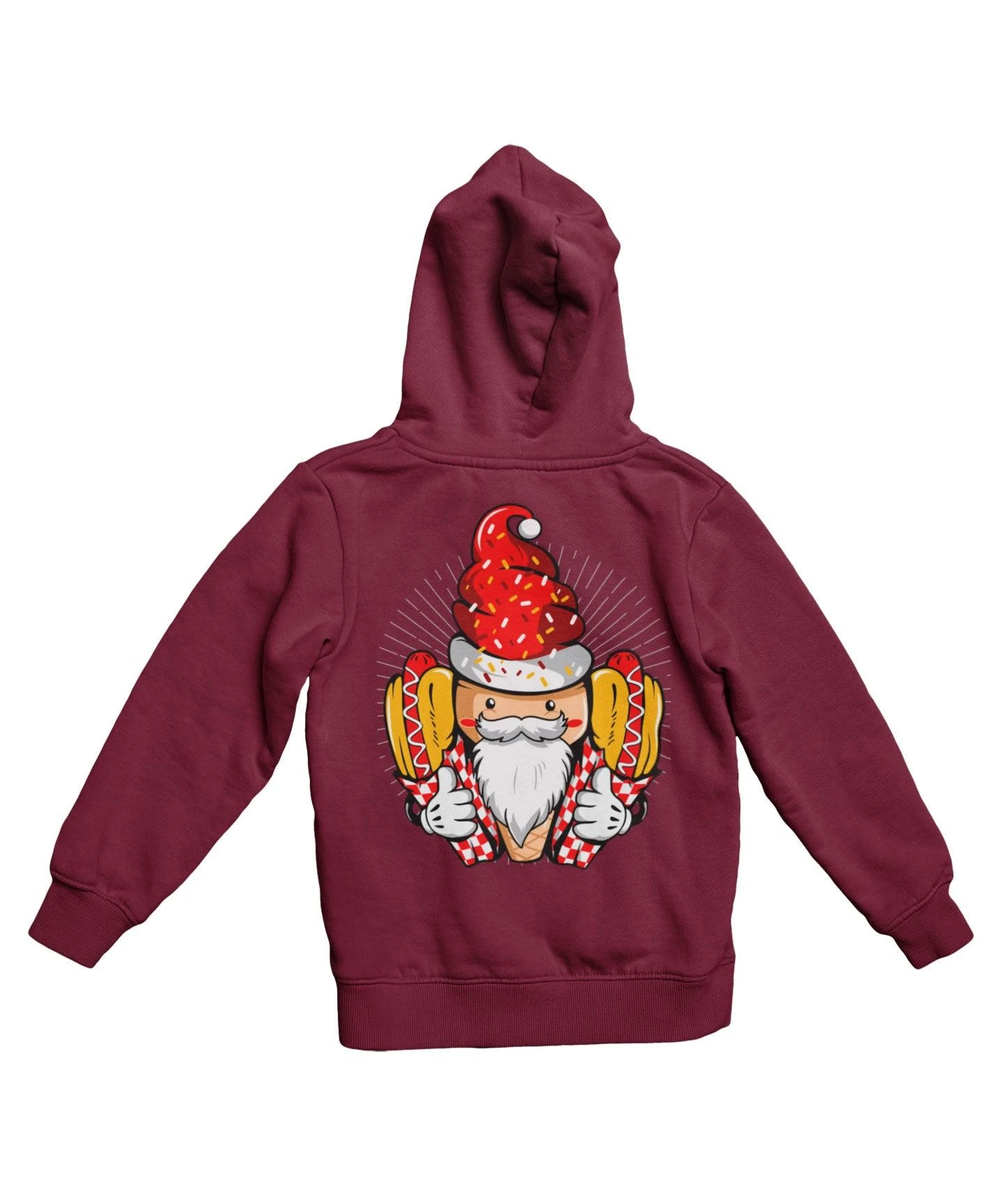Hot Dog Santa Back Printed Christmas Hoodie 3 Hot Dog Santa Back Printed Christmas Hoodie - Image 3