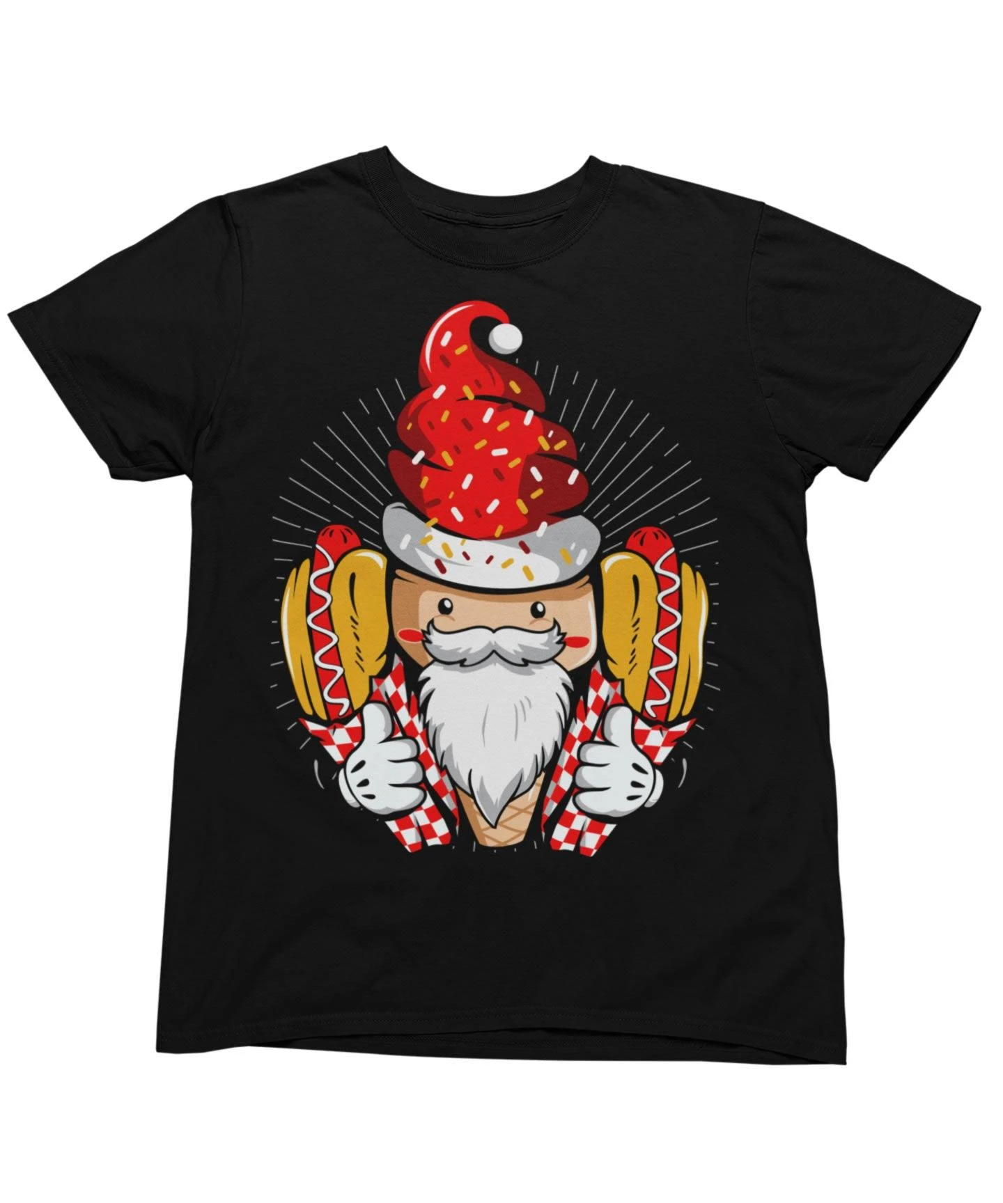 Hotdog Santa Unisex Christmas T-Shirt 2 Hotdog Santa Unisex Christmas T-Shirt - Image 2