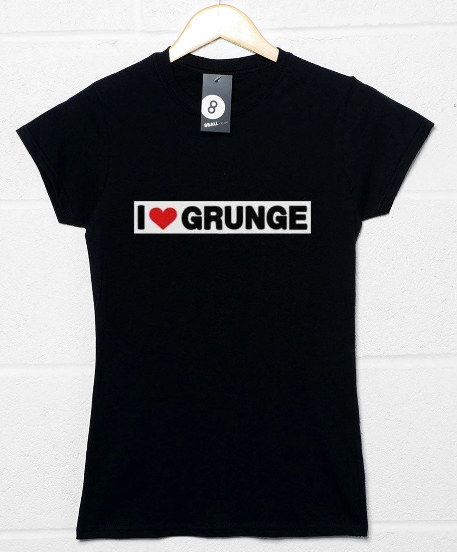 I Love Grunge Womens Fitted T-Shirt As Worn By Eddie Vedder 1 I Love Grunge Womens Fitted T-Shirt As Worn By Eddie Vedder