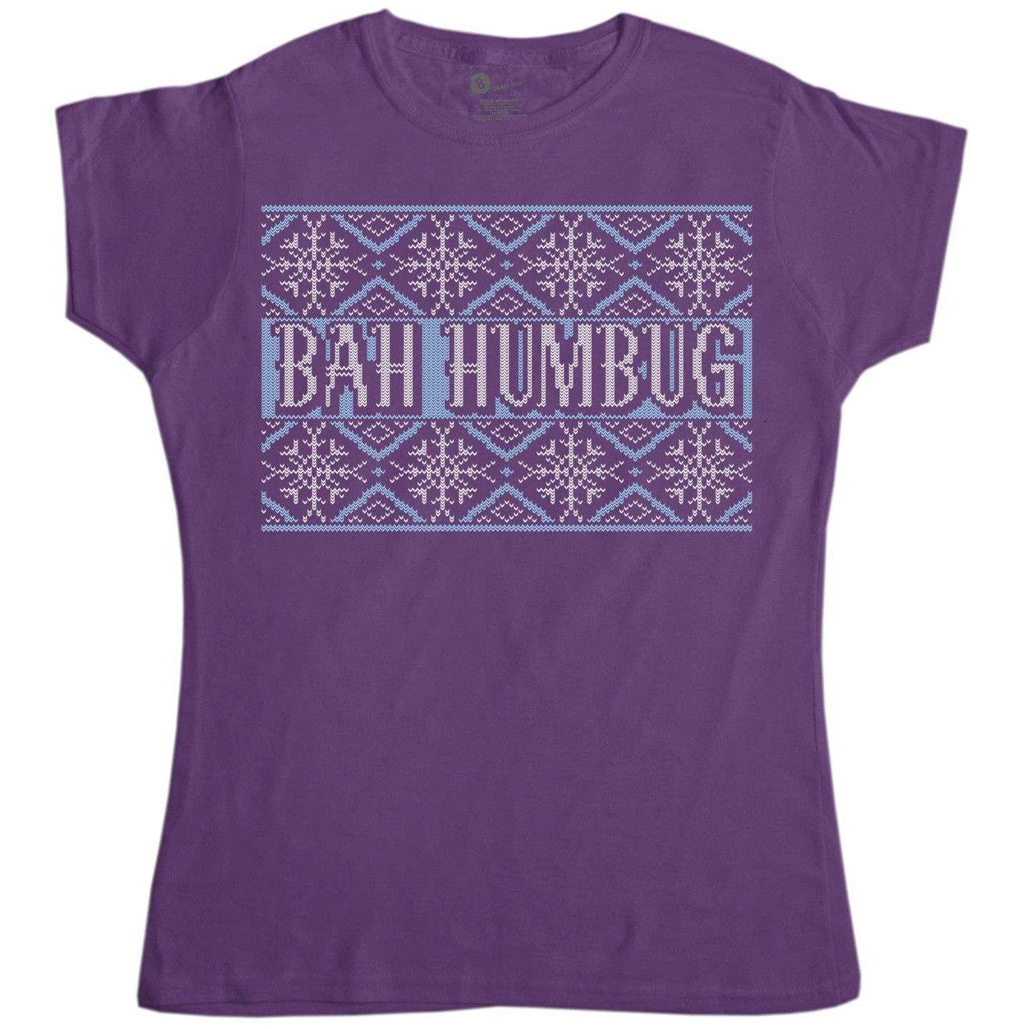 Knitted Jumper Style Bah Humbug Womens Fitted T-Shirt 1 Knitted Jumper Style Bah Humbug Womens Fitted T-Shirt