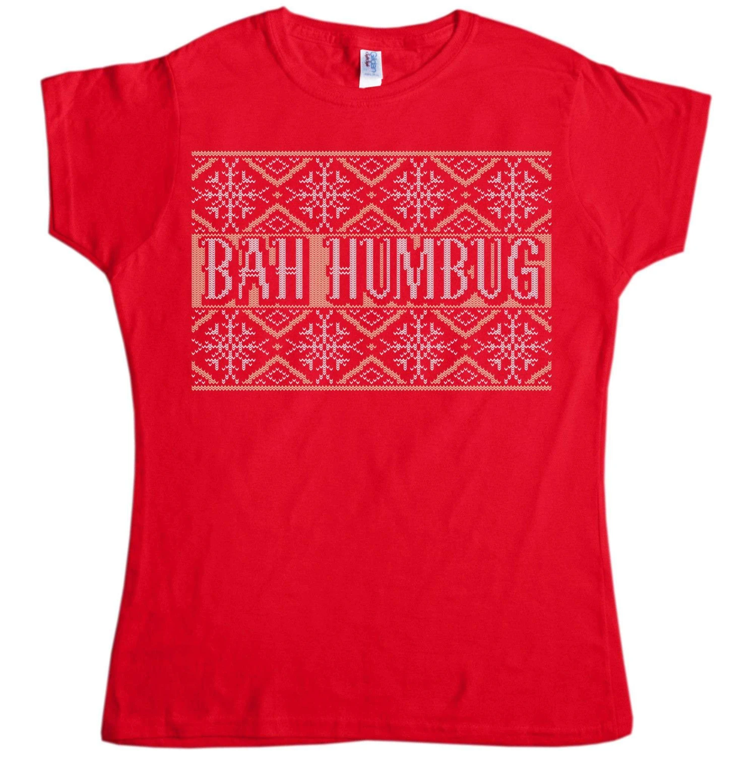 Knitted Jumper Style Bah Humbug Womens Fitted T-Shirt 4 Knitted Jumper Style Bah Humbug Womens Fitted T-Shirt - Image 4