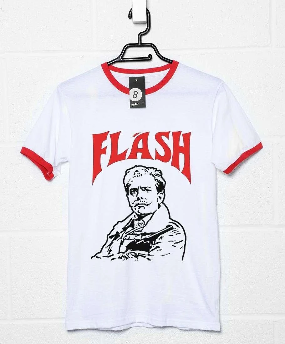 Lord Flashheart Flash Spoof Ringer T-Shirt 1 Lord Flashheart Flash Spoof Ringer T-Shirt